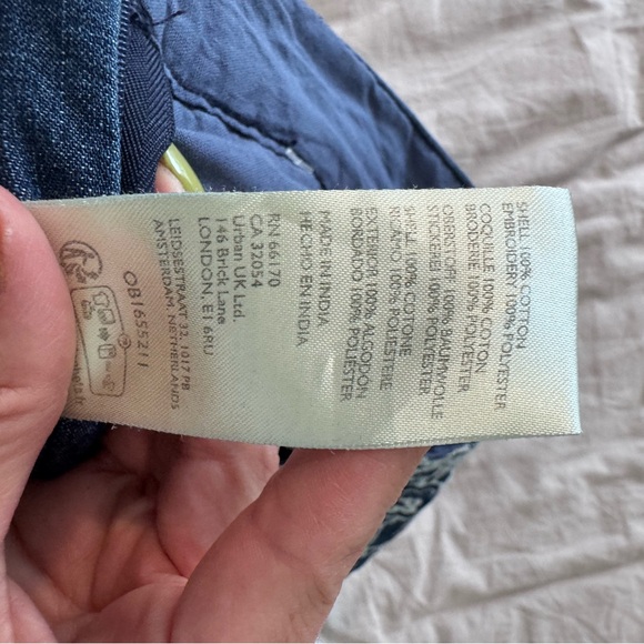 Anthropologie Blue Floral Denim Lace-Trim Shorts - Picture 6 of 6